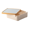 R73534.10 - Vanity box with a bamboo lid and a large mirror, brown 