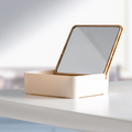 R73534.10 - Vanity box with a bamboo lid and a large mirror, brown 