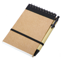 R73795.02 - Kraft notepad with ballpen, black/beige 