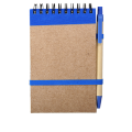 R73795.04 - Kraft notepad with ballpen, blue/beige 